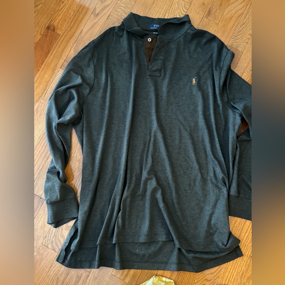 Ralph Lauren Gray Long Sleeve Polo Shirt